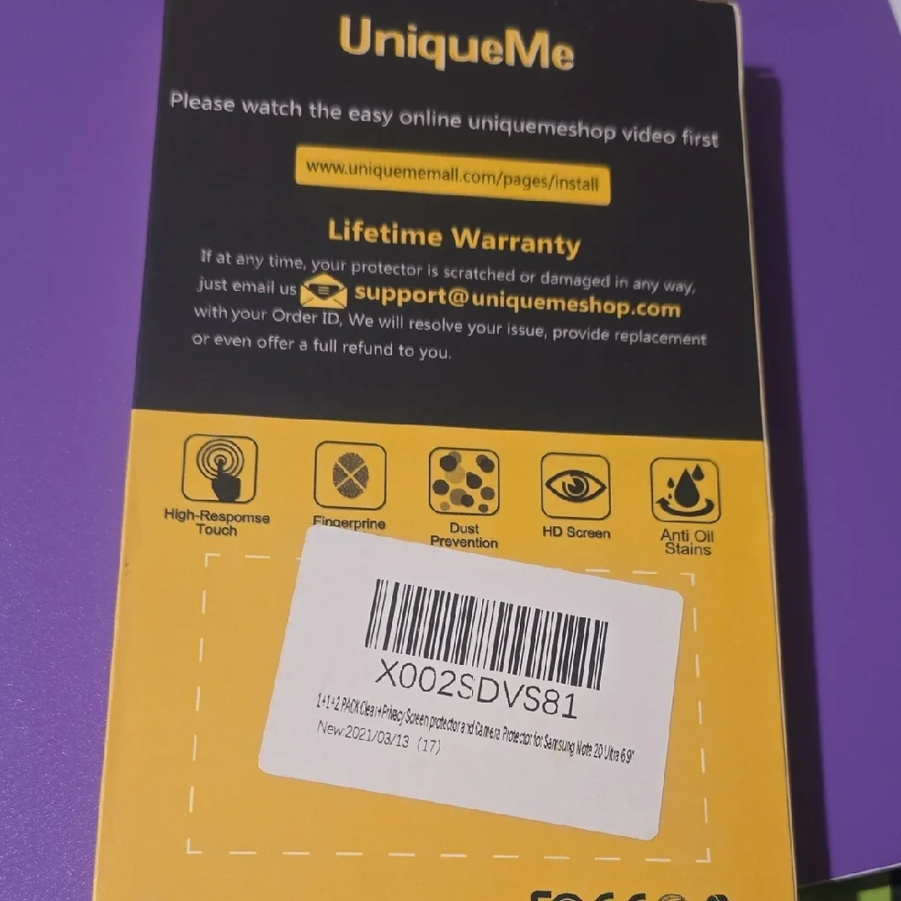 UniqueMe Screen Protector Case Friendly